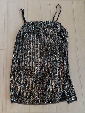 Free People Black Sequin Mini Dress NWT